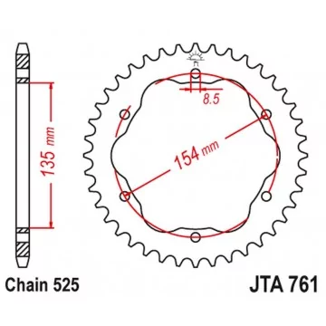 JT ZĘBATKA TYLNA ALUMINIOWA...