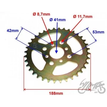 ZĘBATKA TYŁ 36z 520 ATV250