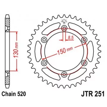 JT ZĘBATKA TYLNA 270 43...