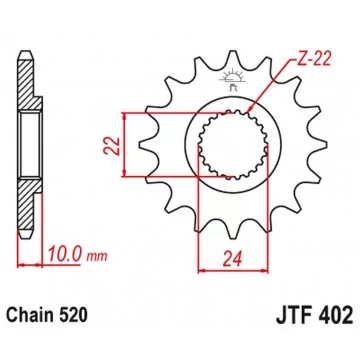 JT ZĘBATKA PRZEDNIA 402 16...