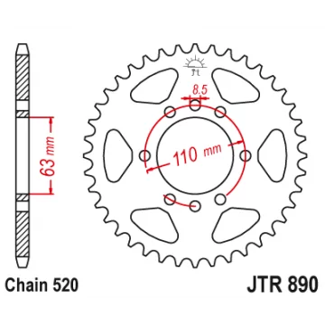 JT ZĘBATKA TYLNA 4675 45...