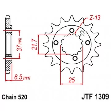 JT ZĘBATKA PRZEDNIA 350 13...