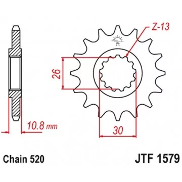 JT ZĘBATKA PRZEDNIA 579M 16...