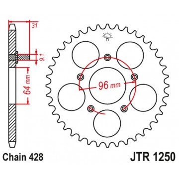 JT ZĘBATKA TYLNA JTR1250 48...