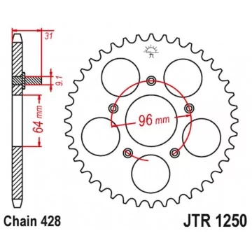 JT ZĘBATKA TYLNA JTR1250 48...