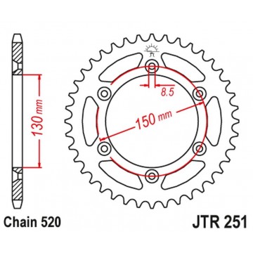 JT ZĘBATKA TYLNA 270 38...